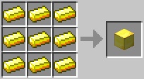 Cách chế tạo ra khối vàng trong minecraft