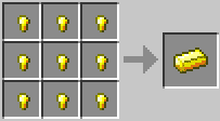 Cách chế tạo ra phôi vàng trong minecraft