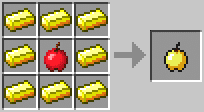 Cách chế tạo ra táo vàng trong minecraft