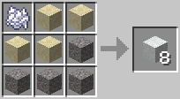 Cách chế tạo ra bột bê tông trắng trong minecraft