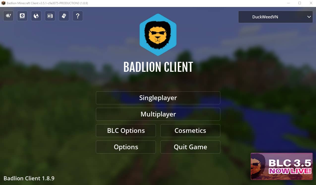 Giao diện trong game Badlion Client