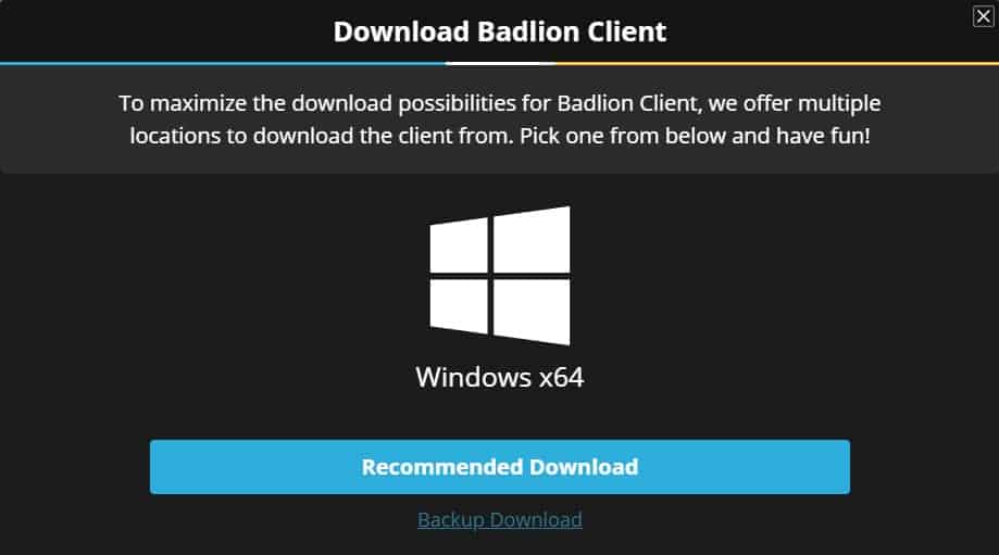 Download phiên bản Badlion Client Windows