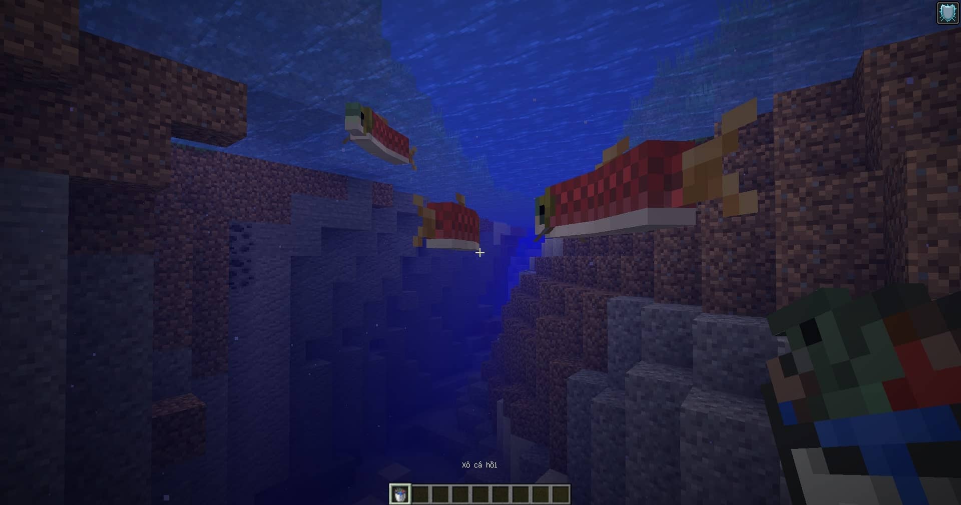 Cách bắt cá hồi bằng xô nước trong Minecraft