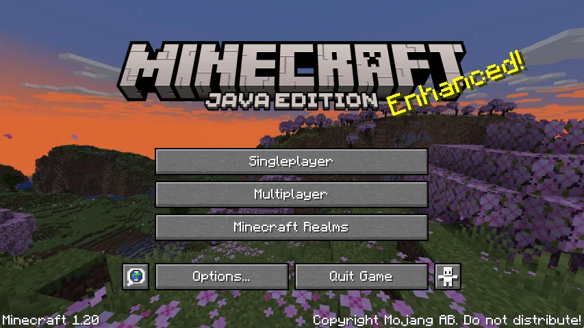 Main menu Minecraft 1.20